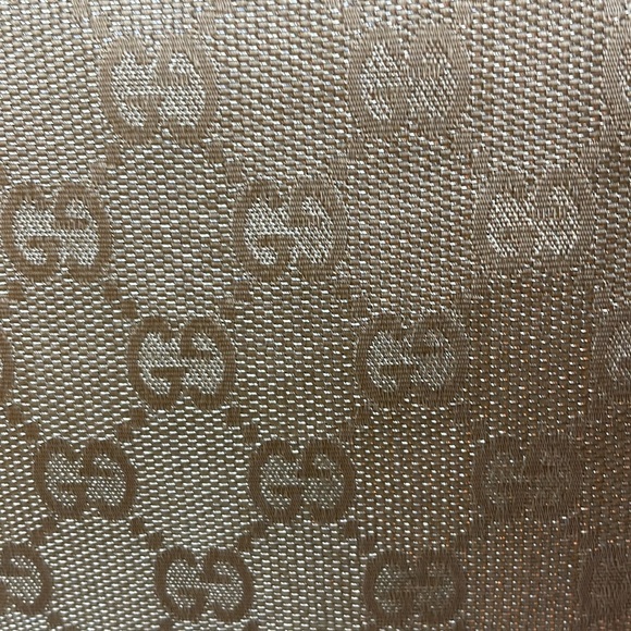 Gucci GG Guccissima Gold Metallic Leather & Canvas Vintage Shoulder Bag Purse - Picture 10 of 17